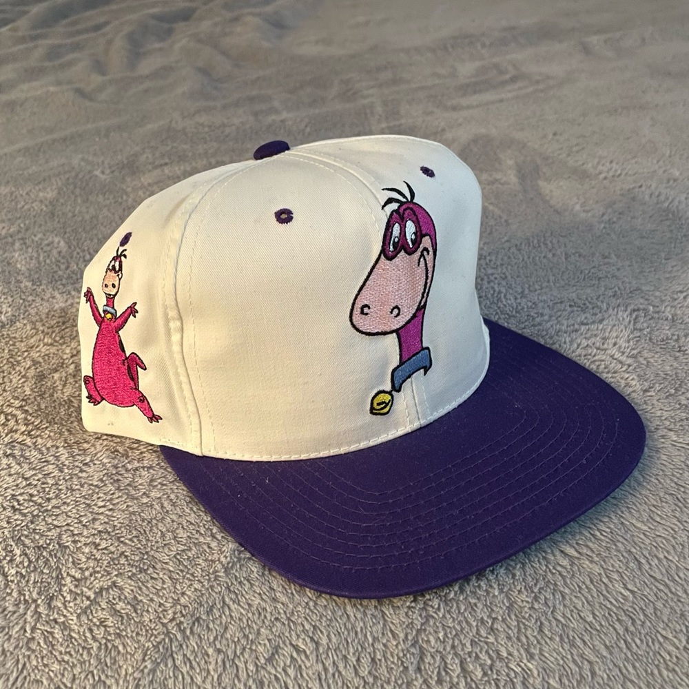 Vintage Dino Flintstone Blockhead Snapback Hat